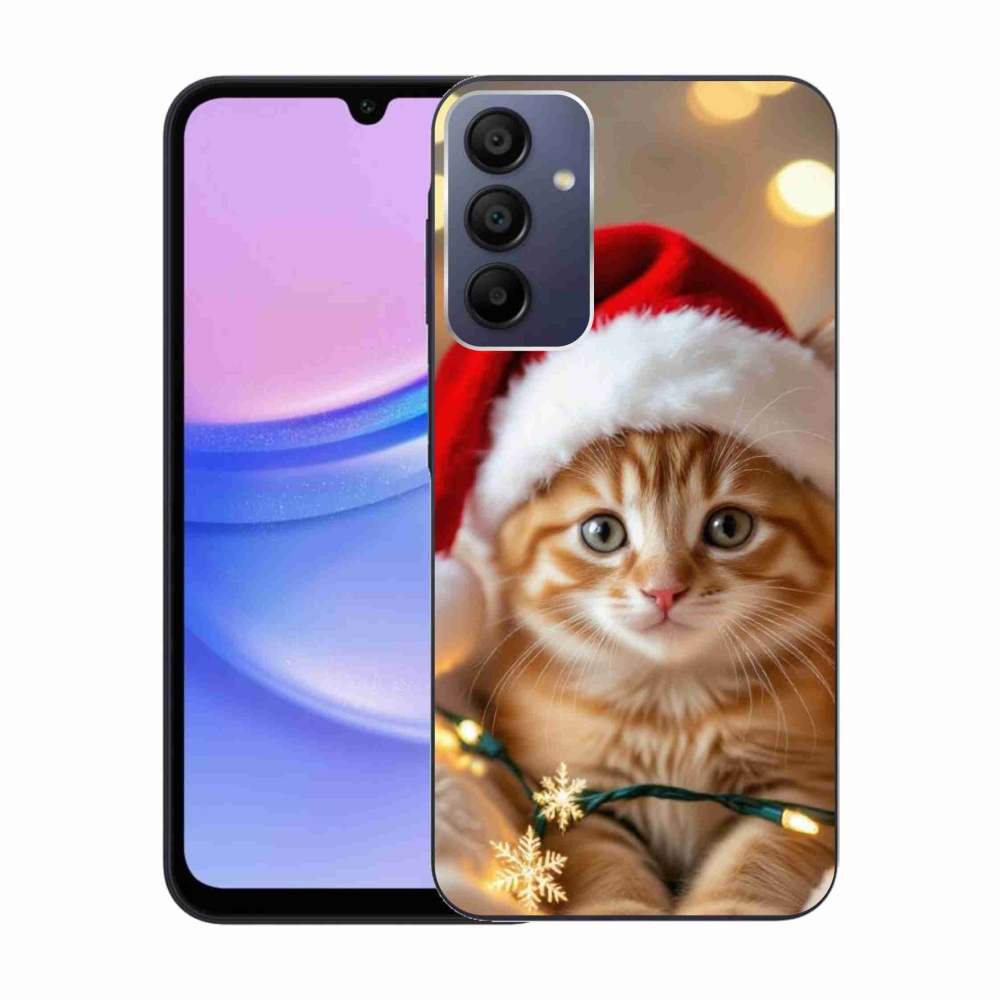 Gél borítás mmCase Samsung Galaxy A15/5G készülékhez - Karácsonyi cica