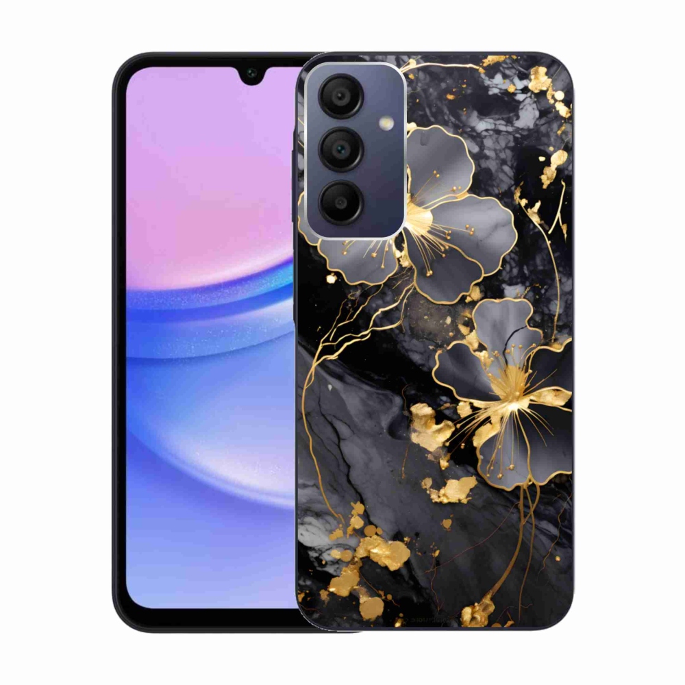 Gél védőhuzat mmCase Samsung Galaxy A15/5G - arany virágok