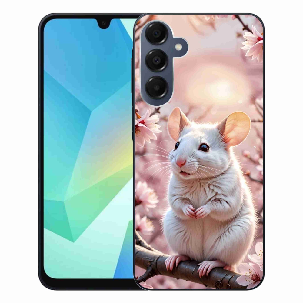Zselés borítás mmCase Samsung Galaxy A16 4G/5G - fehér egér az ágon