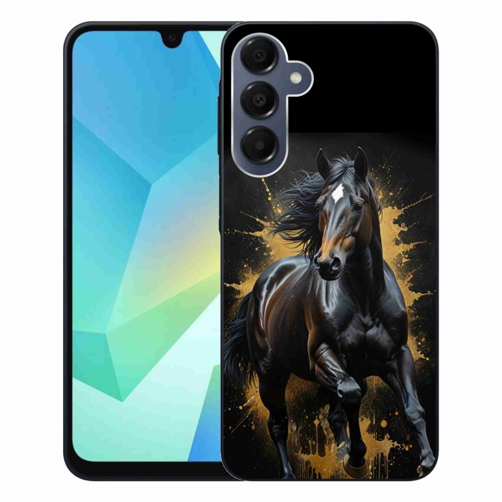 Zselés borítás mmCase Samsung Galaxy A16 4G/5G készülékhez - elegáns fekete ménes