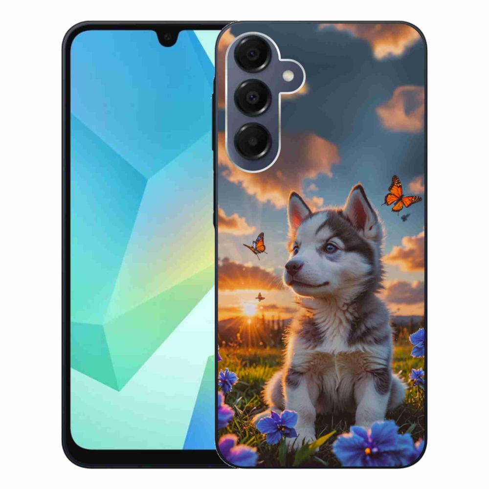 Zselés borítás mmCase Samsung Galaxy A16 4G/5G készülékhez - husky a naplementében