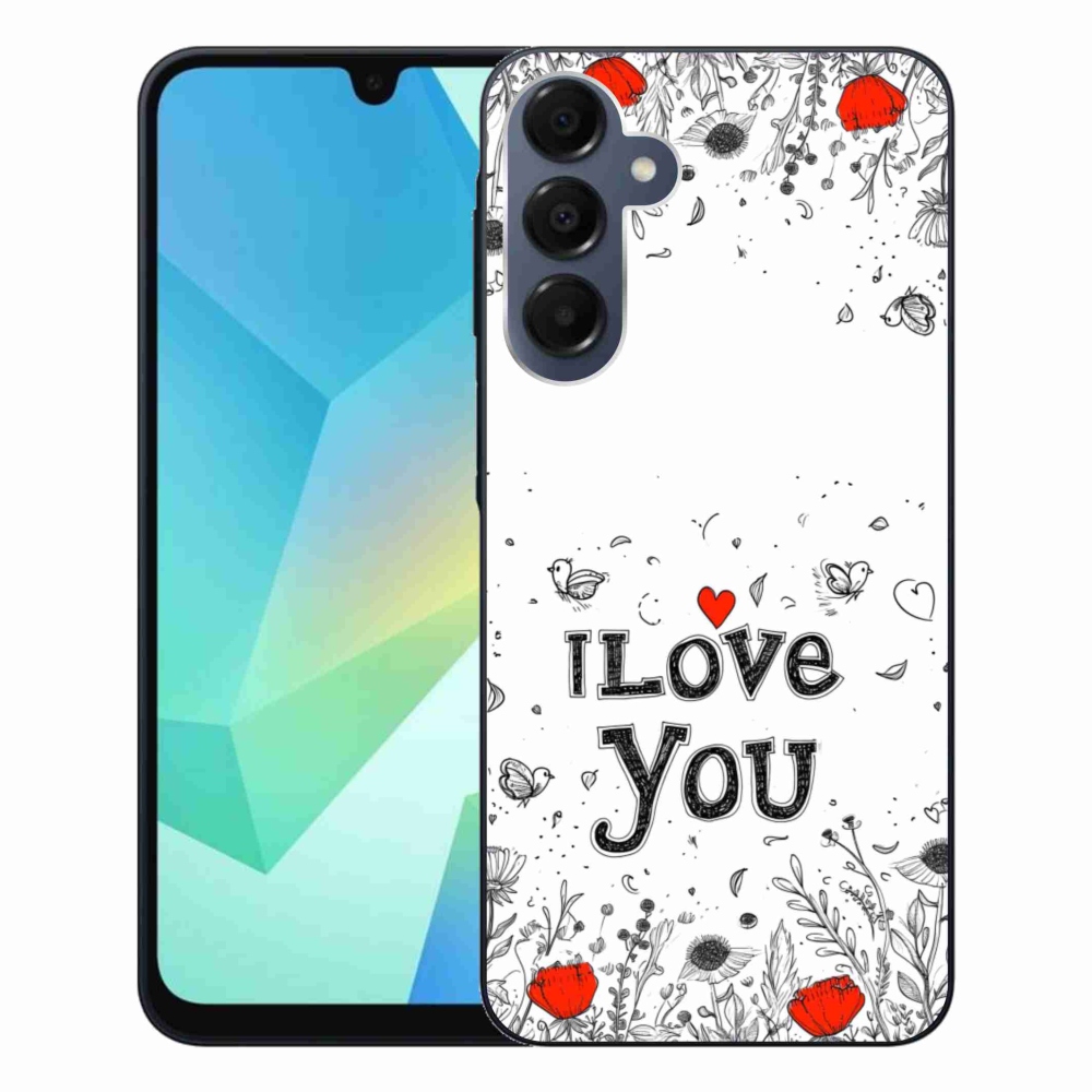 Gél borítás mmCase Samsung Galaxy A16 4G/5G - I love you fehér háttérrel