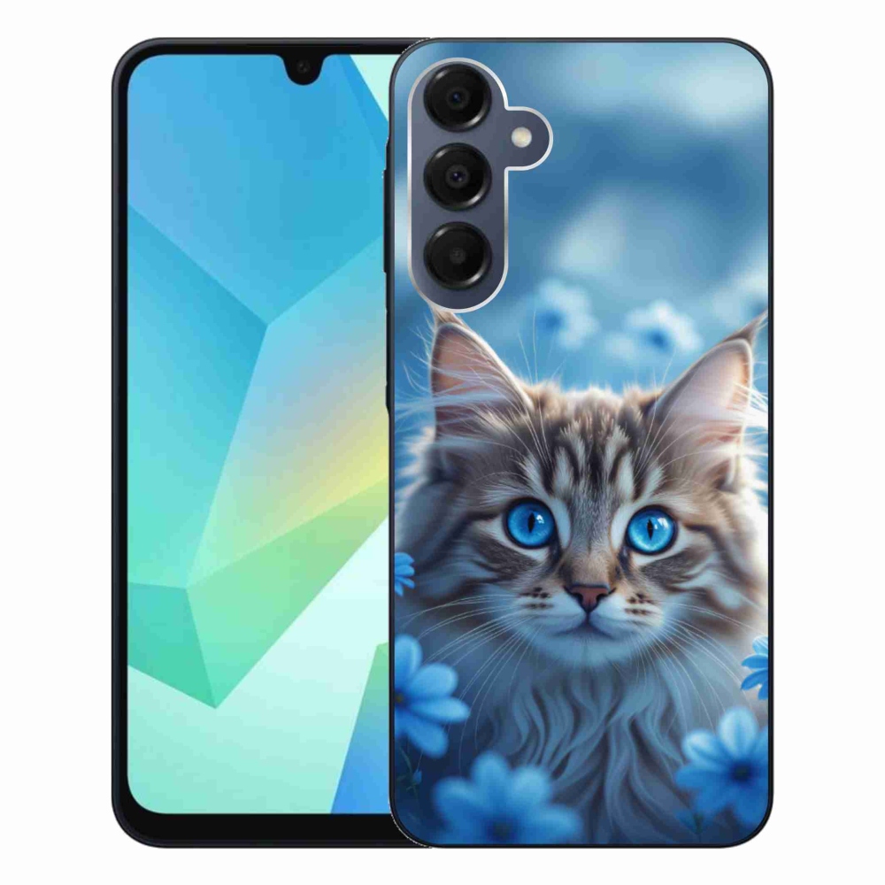 Gél védőhuzat mmCase Samsung Galaxy A16 4G/5G készülékhez - kék virágos cica