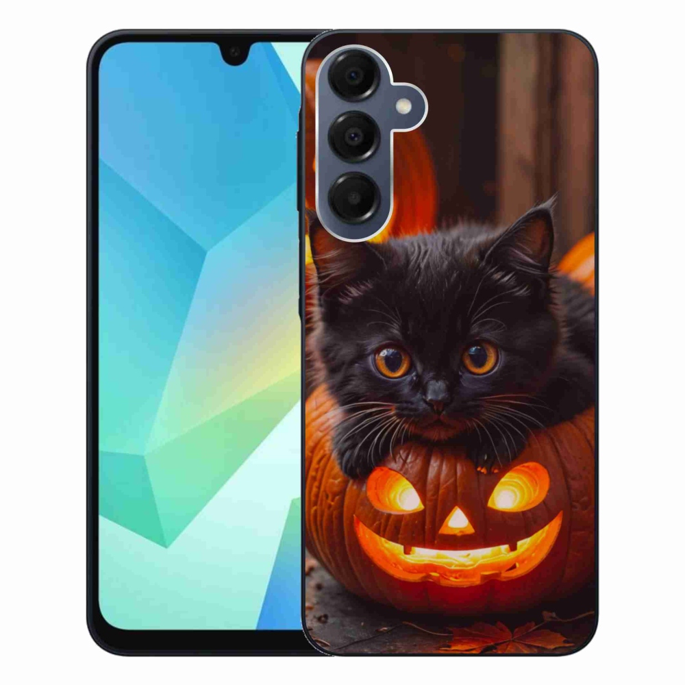 Gél borítás mmCase Samsung Galaxy A16 4G/5G készülékhez - cica és sütőtök