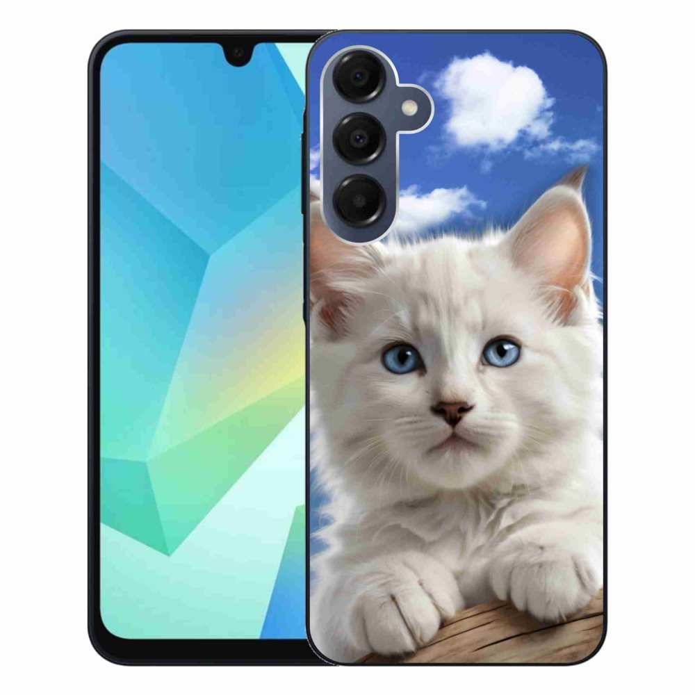 Gél borítás mmCase Samsung Galaxy A16 4G/5G készülékhez - cica és felhők