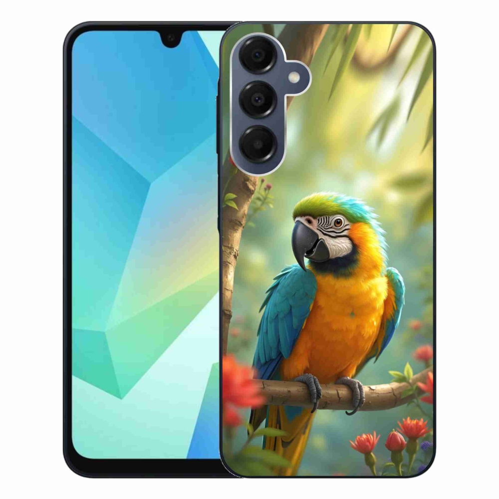 Zselés borítás mmCase Samsung Galaxy A16 4G/5G készülékhez - papagáj ara kék és sárga