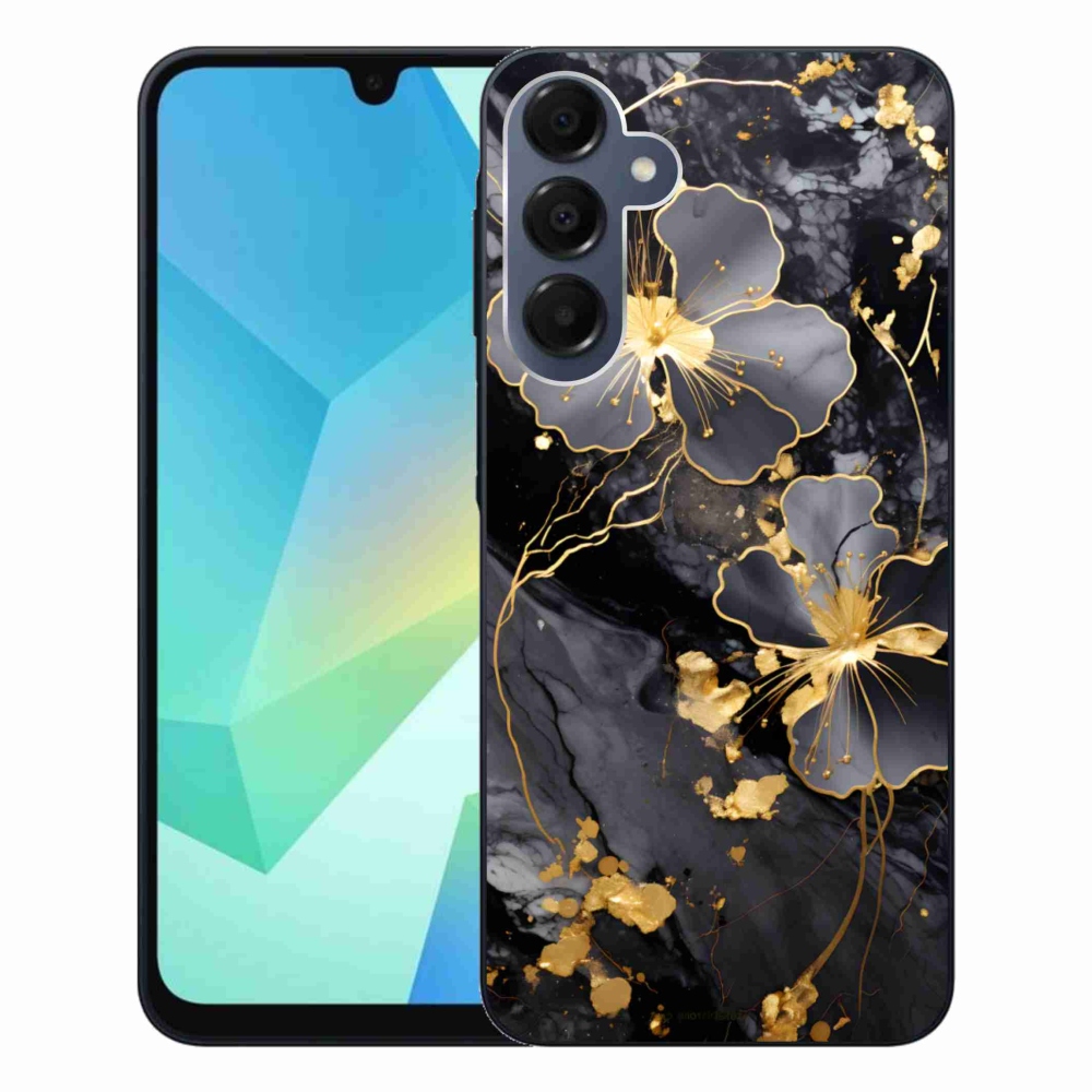 Gél védőhuzat mmCase Samsung Galaxy A16 4G/5G - arany virágok