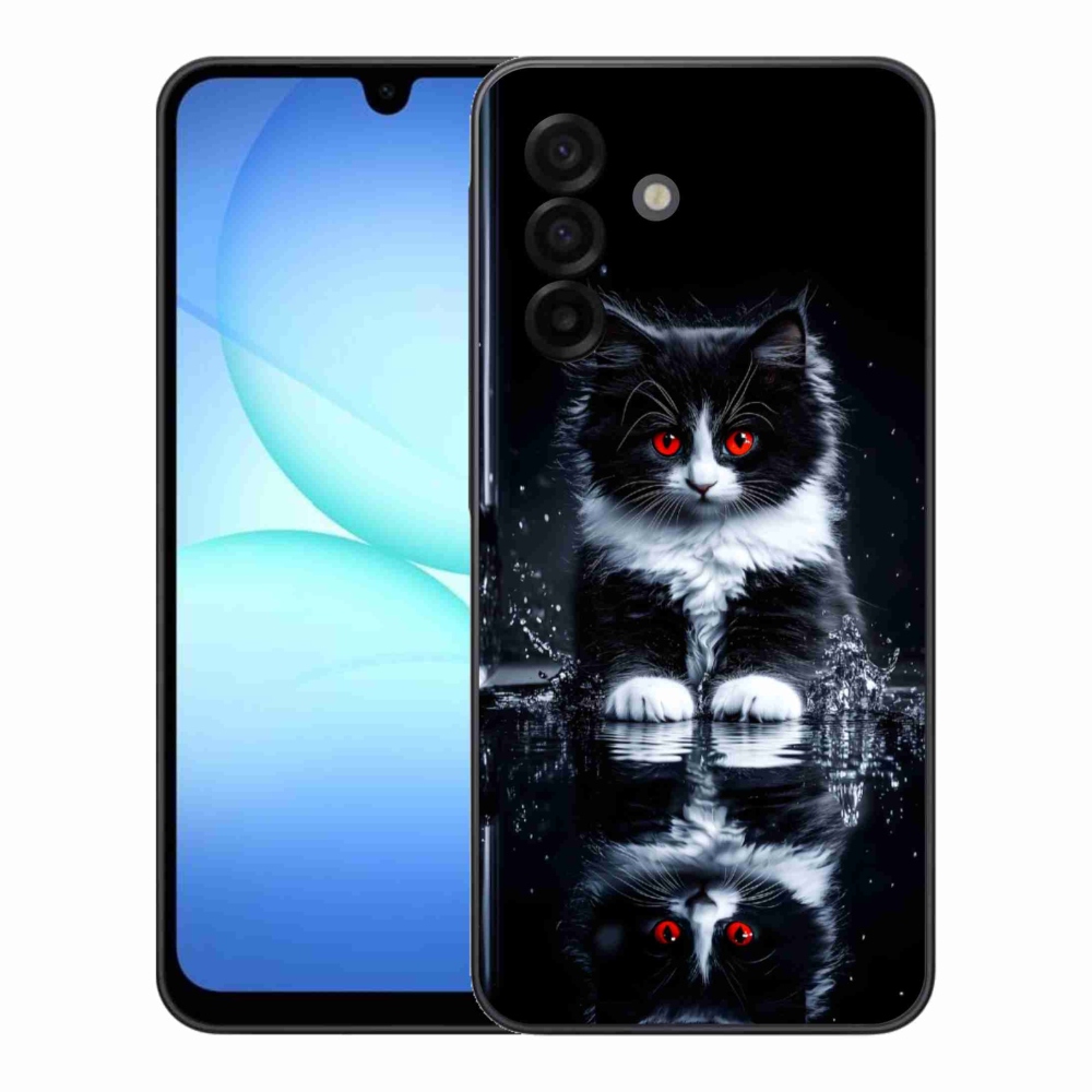 Zselés borítás mmCase Samsung Galaxy A17 4G/5G készülékhez - fekete-fehér cica