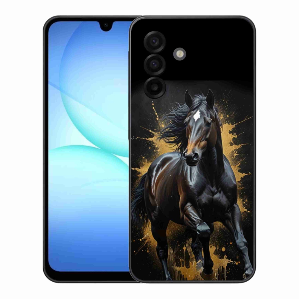 Zselés borítás mmCase Samsung Galaxy A17 4G/5G készülékhez - elegáns fekete ménes