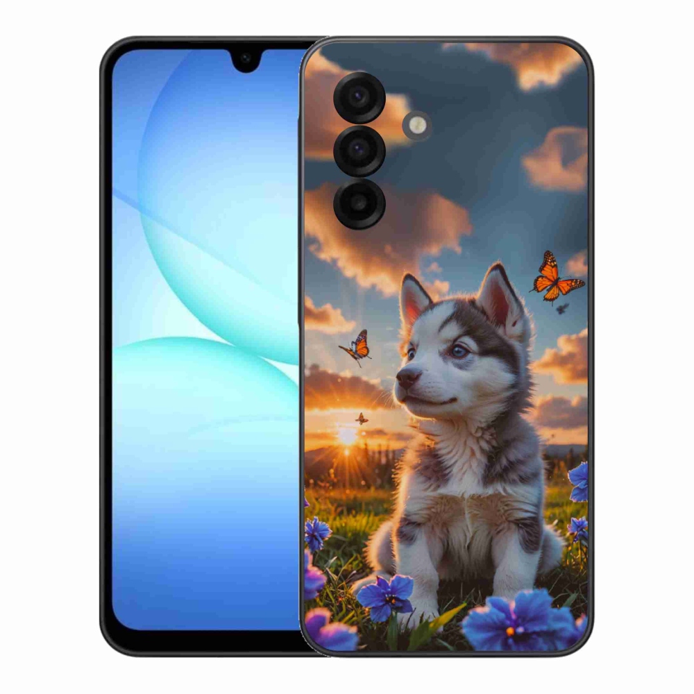 Gél borítás mmCase Samsung Galaxy A17 4G/5G készülékhez - husky a naplementében