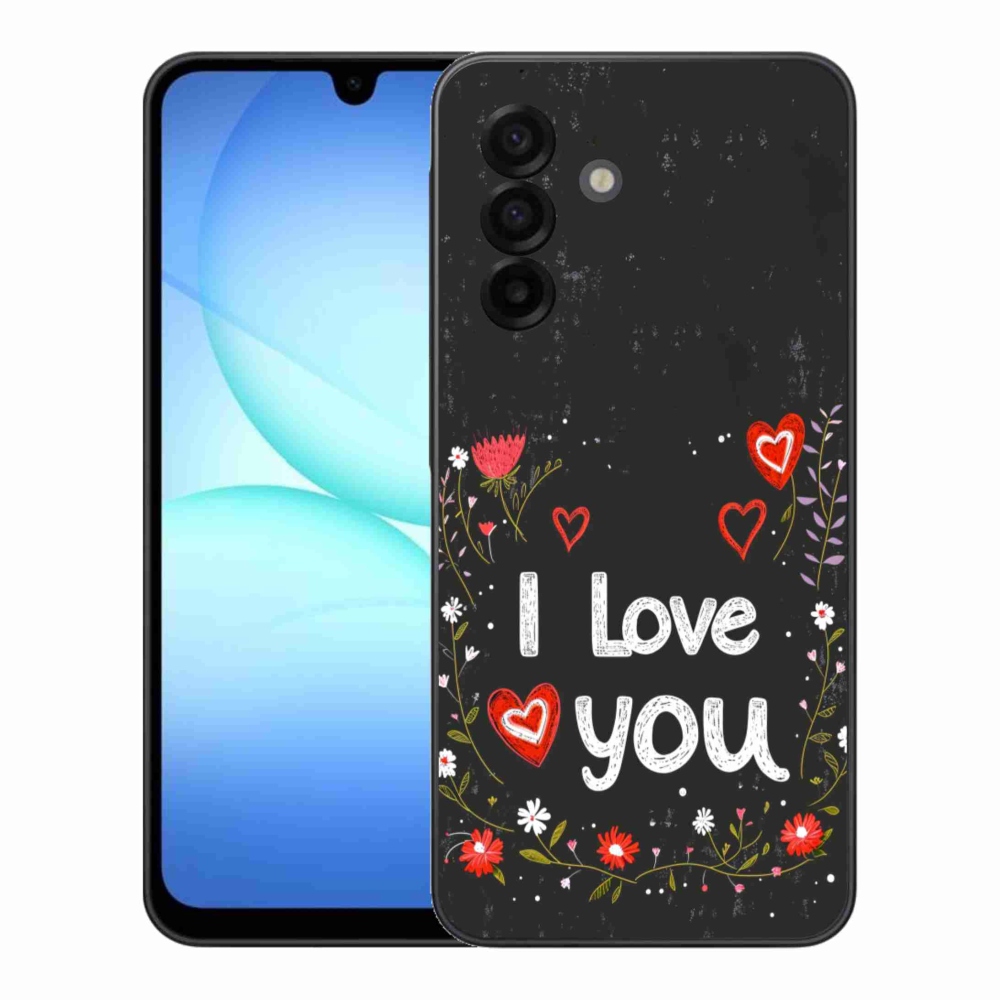 Gél borítás mmCase Samsung Galaxy A17 4G/5G - I love you fekete háttérrel