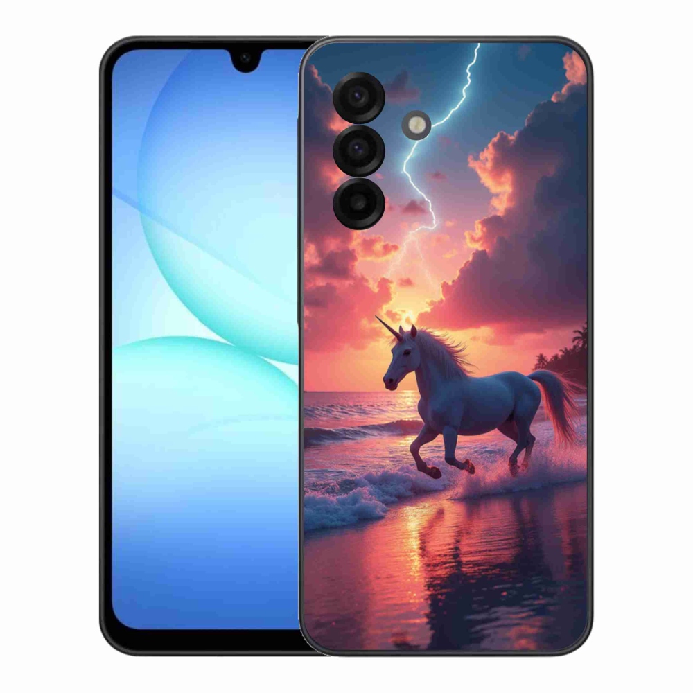 Gél borítás mmCase Samsung Galaxy A17 4G/5G készülékhez - egyszarvú a tengerparton