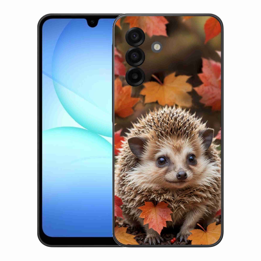 Zselés borítás mmCase Samsung Galaxy A17 4G/5G készülékhez - sün a levelek között