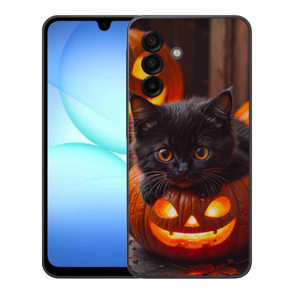 Gél borítás mmCase Samsung Galaxy A17 4G/5G készülékhez - cica és sütőtök