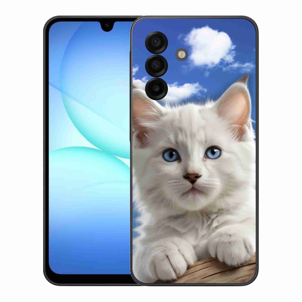 Gél borítás mmCase Samsung Galaxy A17 4G/5G készülékhez - cica és felhők