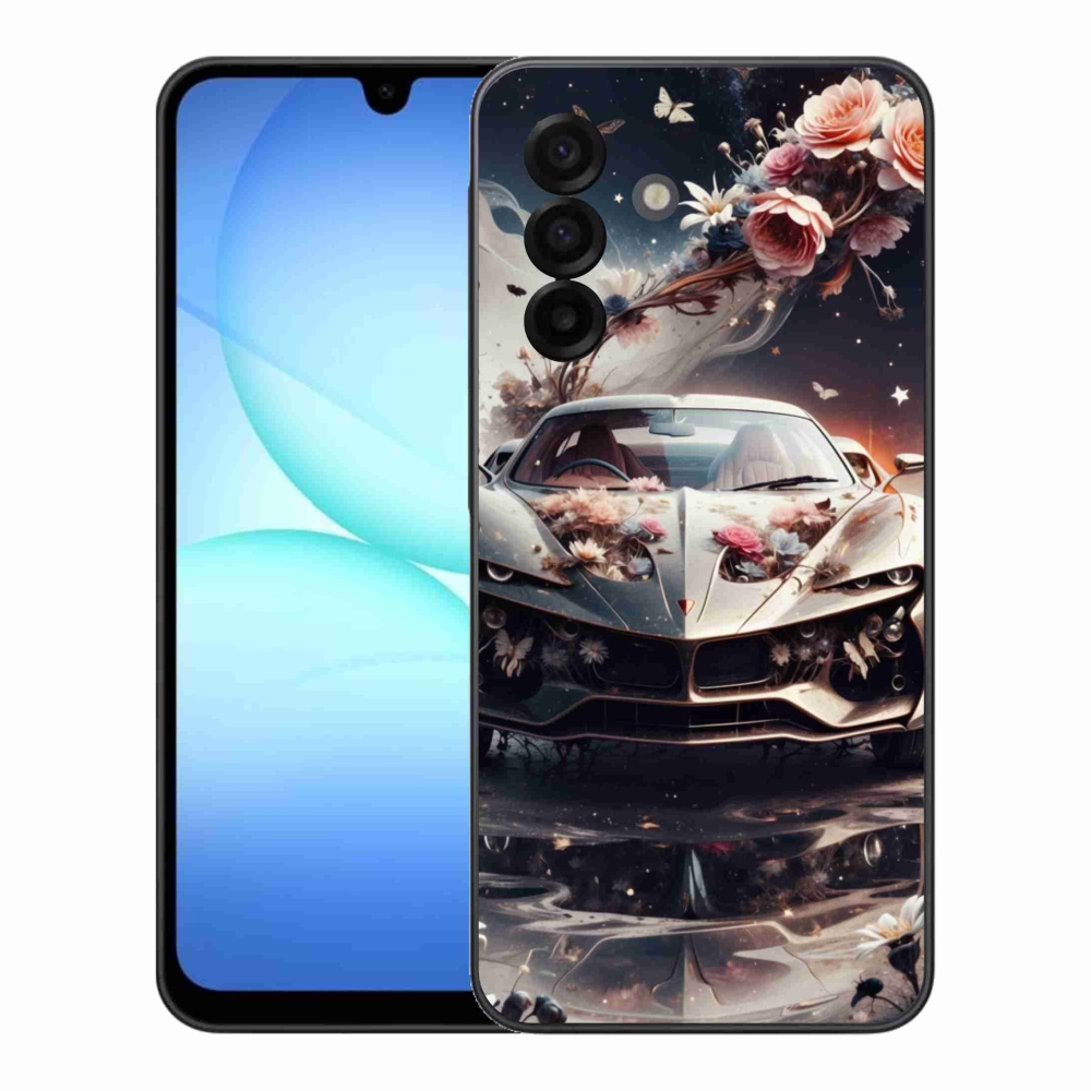 Gél borító mmCase Samsung Galaxy A17 4G/5G - virágos sportkocsihoz