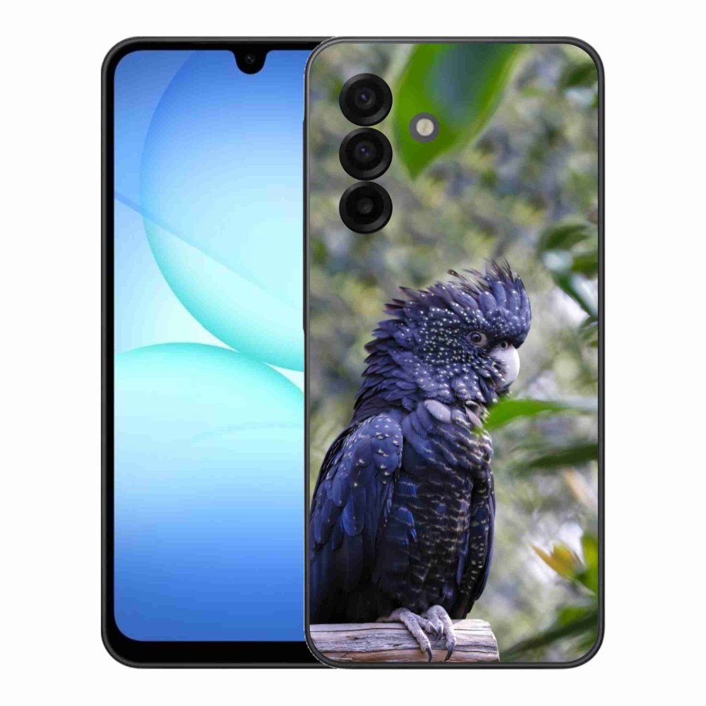 Gél borítás mmCase Samsung Galaxy A17 4G/5G készülékhez - papagáj kakadu fekete