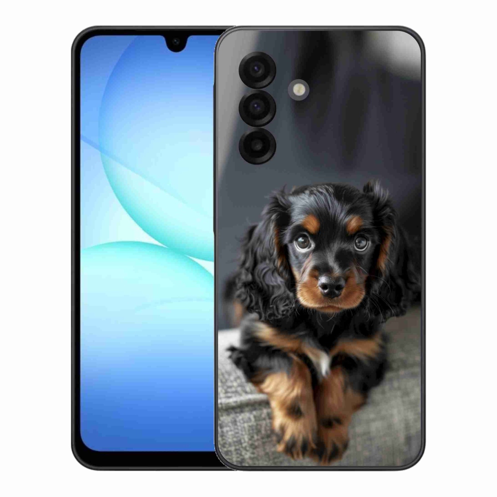 Gél borítás mmCase Samsung Galaxy A17 4G/5G készülékhez - aranyos hosszú szőrű tacskó