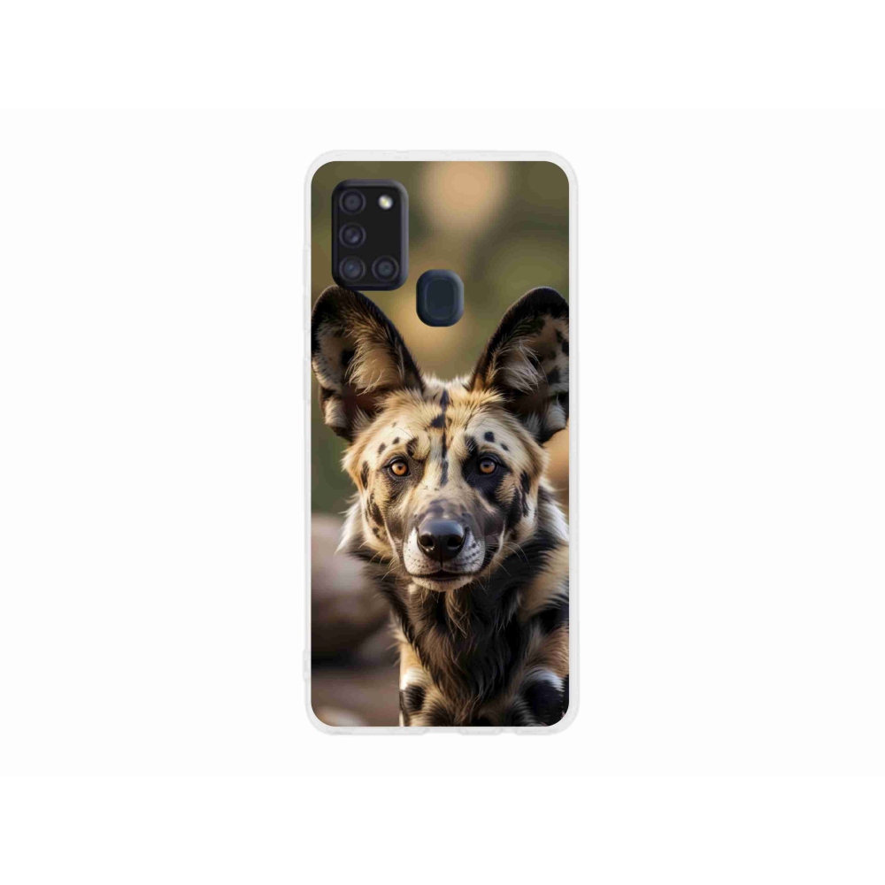 Gél borítás mmCase Samsung Galaxy A21s készülékhez - Afrikai vadkutya