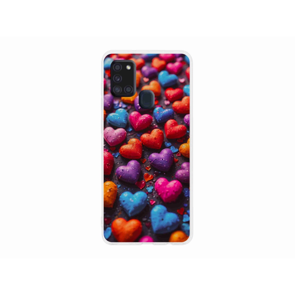 Gél védőhuzat mmCase Samsung Galaxy A21s készülékhez - színes szív