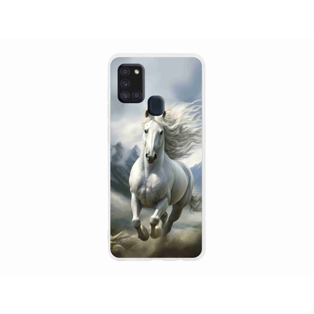 Gél borítás mmCase Samsung Galaxy A21s - futó fehér ló 3