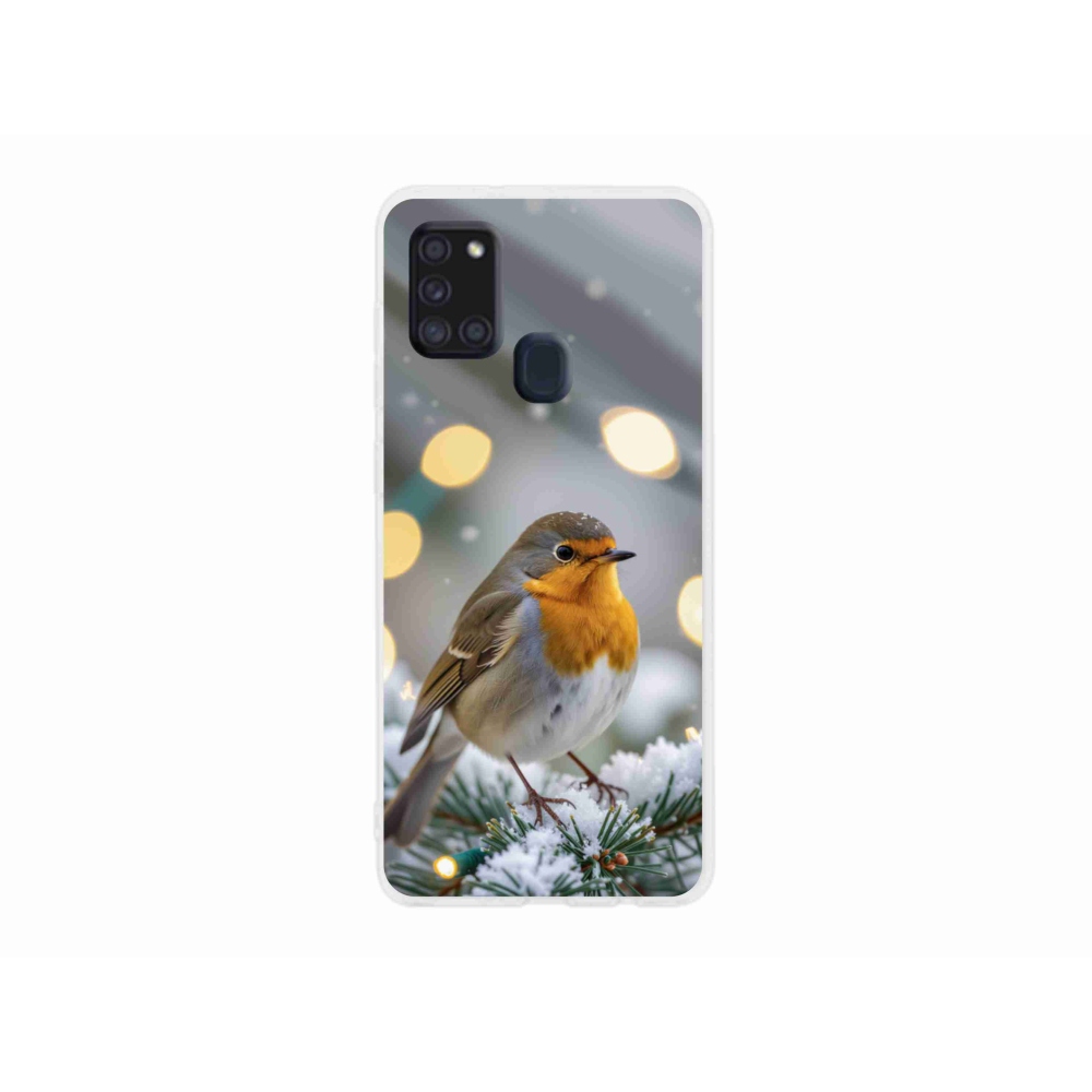 Zselés borítás mmCase Samsung Galaxy A21s készülékhez - piros télen