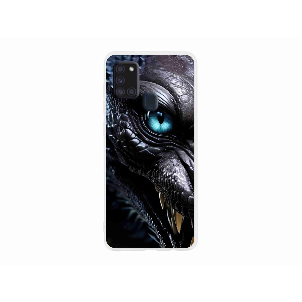 Zselés borítás mmCase Samsung Galaxy A21s készülékhez - sárkányos nézet