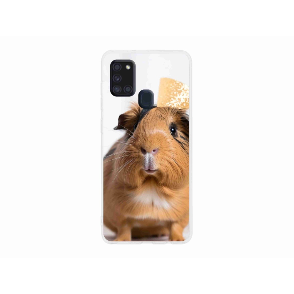 Zselés borítás mmCase Samsung Galaxy A21s készülékhez - barna tengerimalac