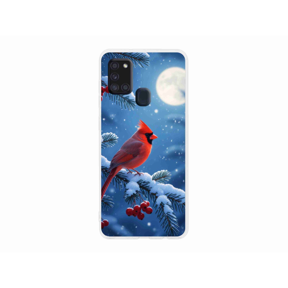 Zselés borítás mmCase Samsung Galaxy A21s készülékhez - kardinálpiros színű
