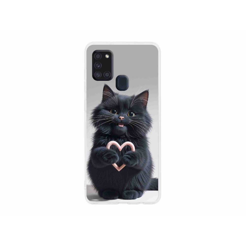 Gél borítás mmCase Samsung Galaxy A21s készülékhez - macskaszerelem 3