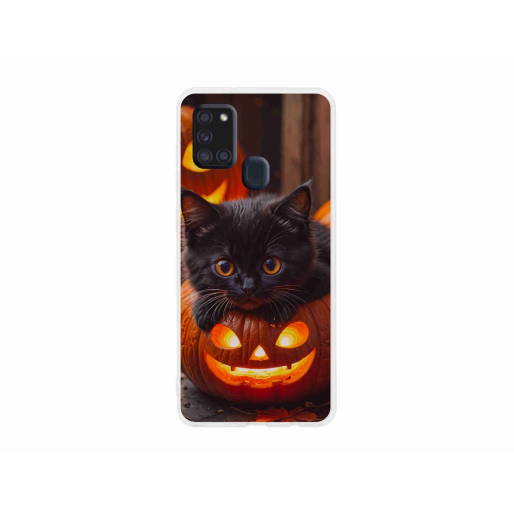 Gél borítás mmCase Samsung Galaxy A21s készülékhez - cica és tök