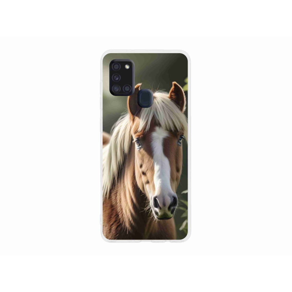 Zselés borítás mmCase Samsung Galaxy A21s készülékhez - ló könnyű sörénnyel