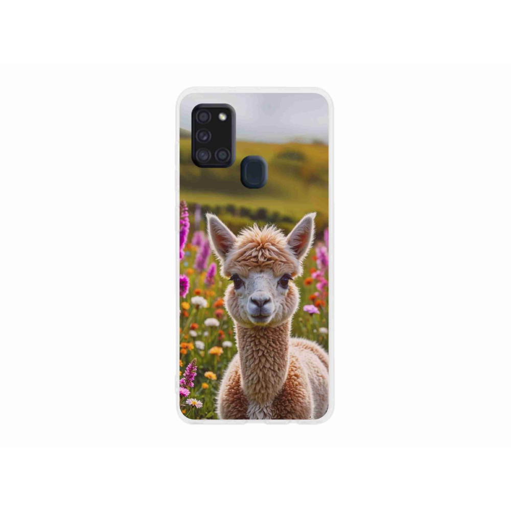 Zselés borítás mmCase Samsung Galaxy A21s készülékhez - láma a réten