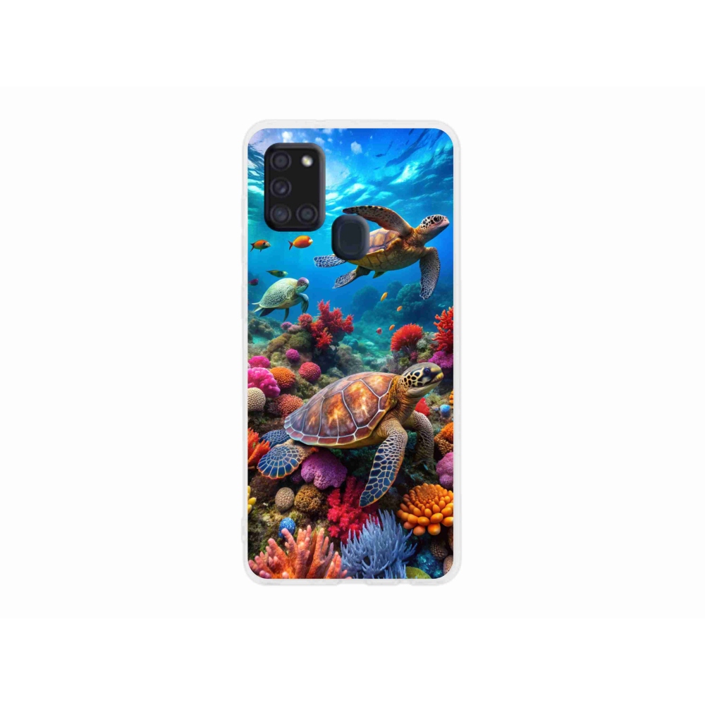 Gél borítás mmCase Samsung Galaxy A21s készülékhez - Sea World 2