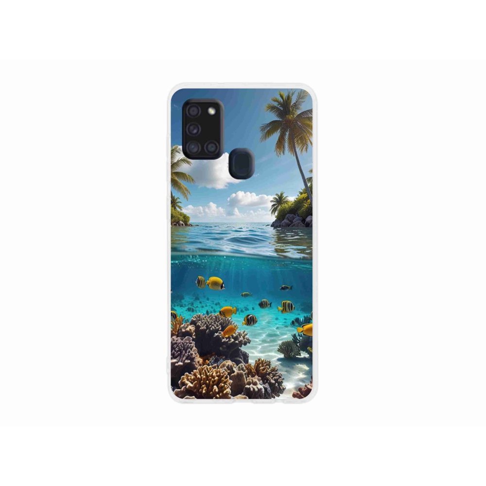 Gél borítás mmCase Samsung Galaxy A21s készülékhez - Sea World 4