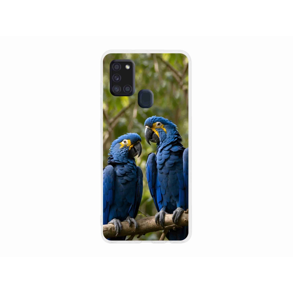 Gél borítás mmCase Samsung Galaxy A21s készülékhez - papagáj duó