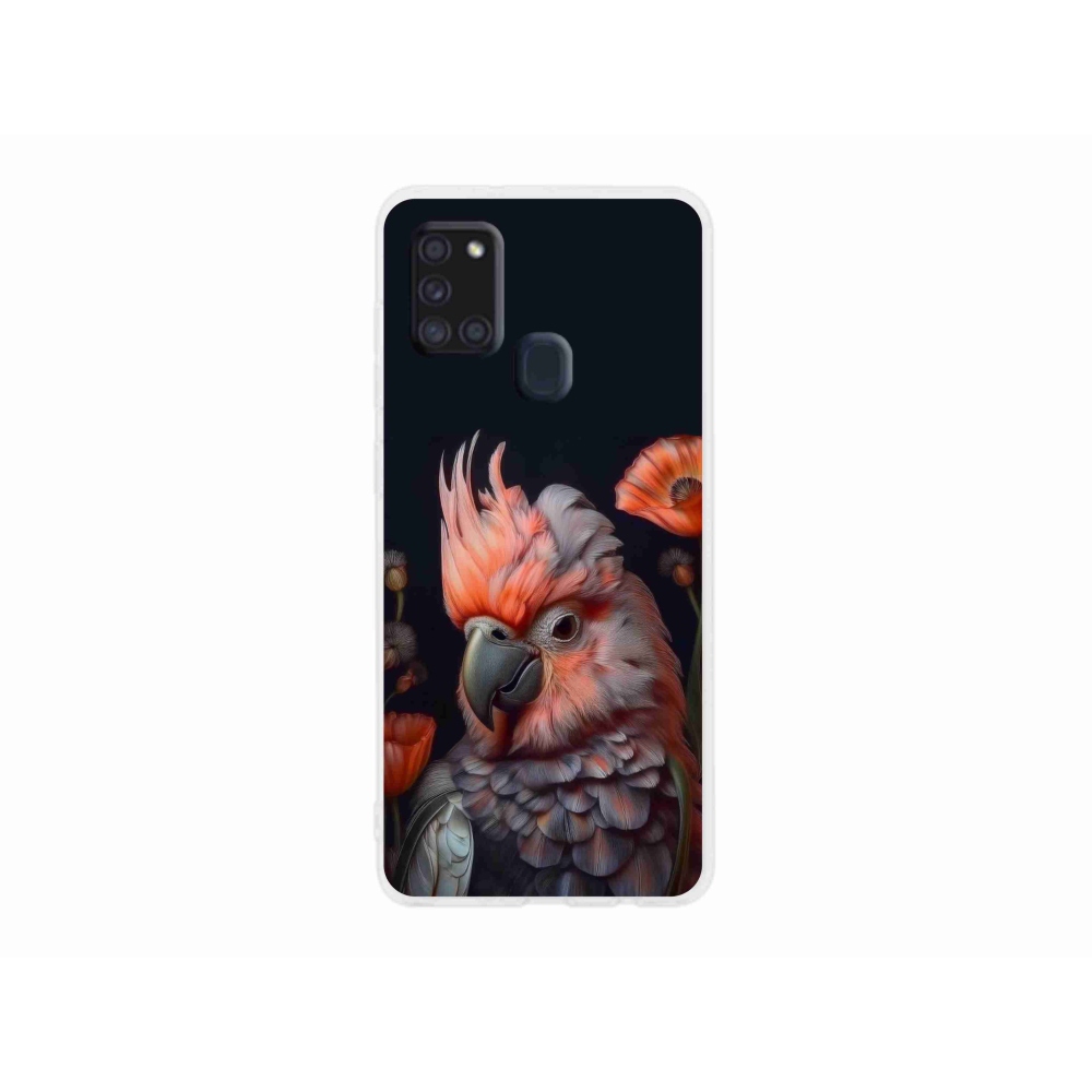Gél borítás mmCase Samsung Galaxy A21s készülékhez - papagáj kakadu színekben