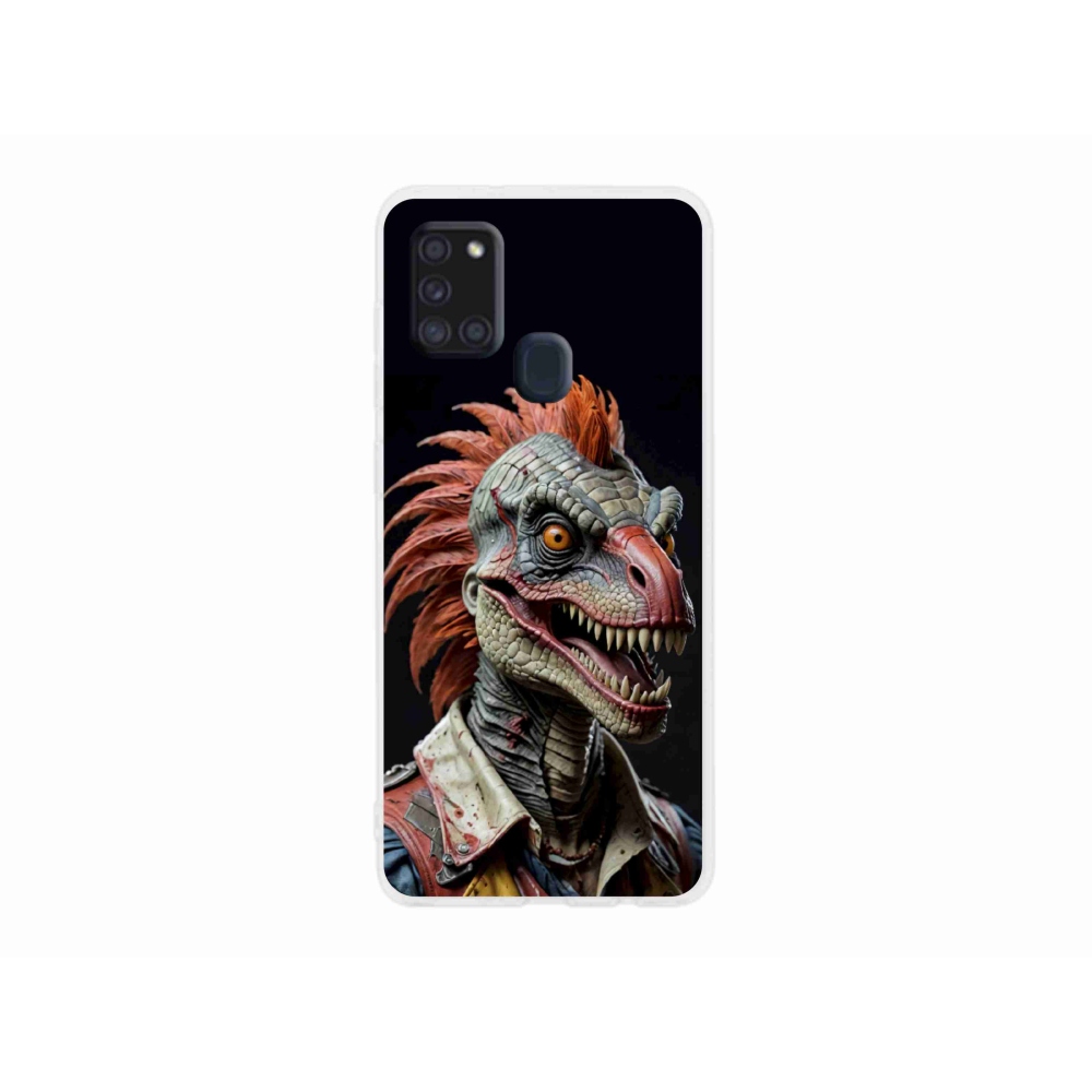 Zselés borítás mmCase Samsung Galaxy A21s készülékhez - punk dinoszaurusz