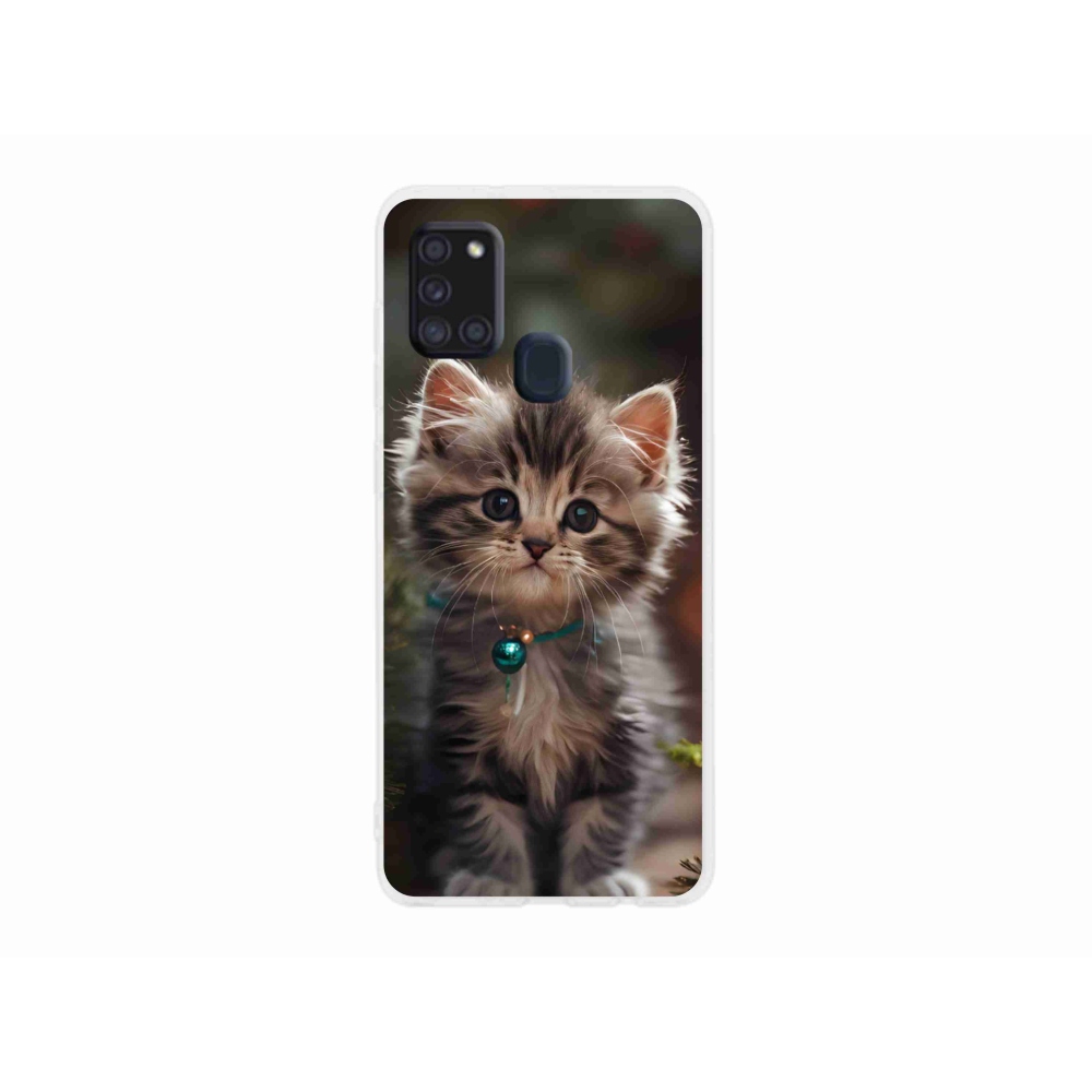 Gél borító mmCase Samsung Galaxy A21s készülékhez - aranyos cica 11