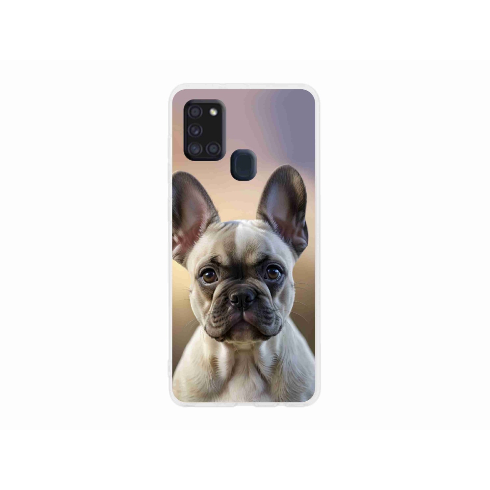 Gél borítás mmCase Samsung Galaxy A21s készülékhez - aranyos francia bulldog