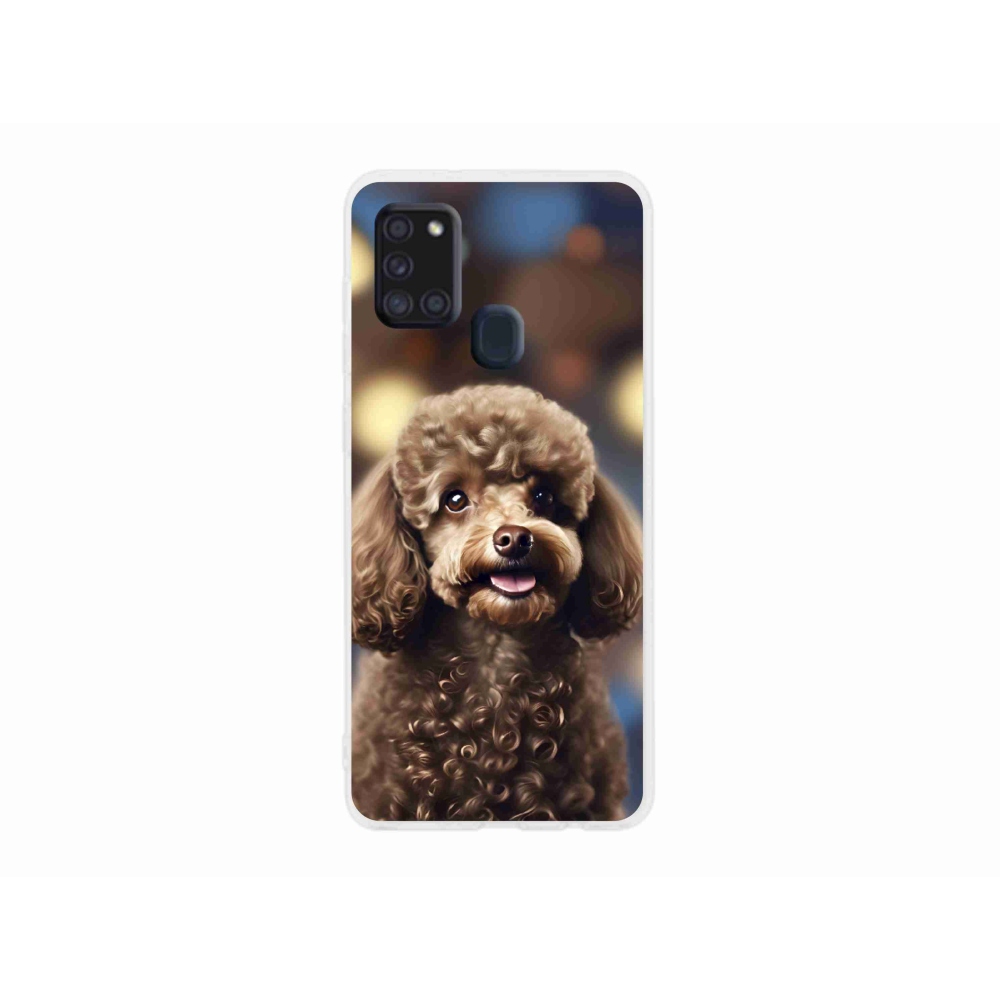 Gél borítás mmCase Samsung Galaxy A21s készülékhez - aranyos uszkár