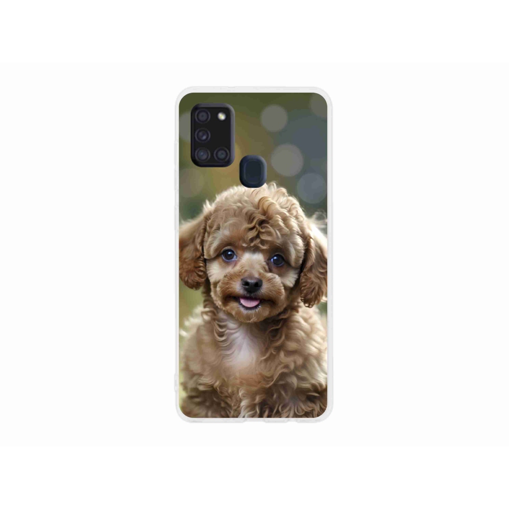 Gél borítás mmCase Samsung Galaxy A21s készülékhez - aranyos uszkár