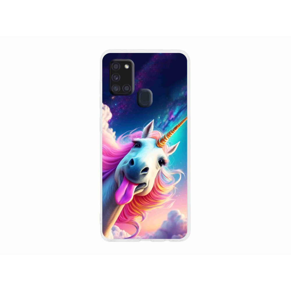 Gél borító mmCase Samsung Galaxy A21s készülékhez - őrült egyszarvú