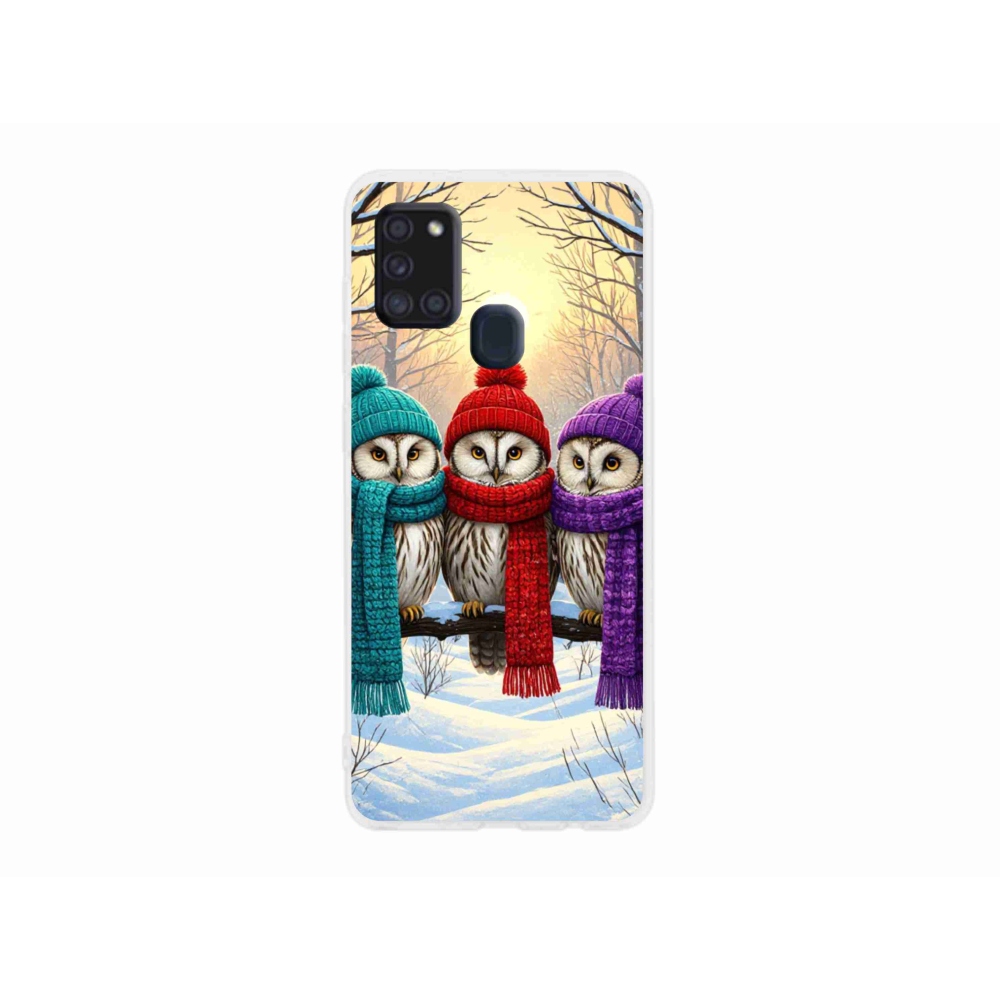 Gél borítás mmCase Samsung Galaxy A21s készülékhez - bagoly barátok