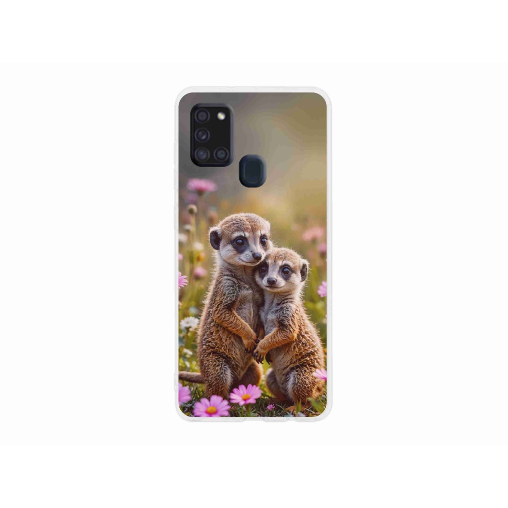 Gél borítás mmCase Samsung Galaxy A21s készülékhez - szurikátás duó