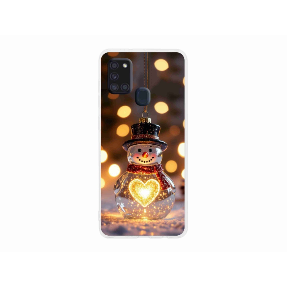 Gél borítás mmCase Samsung Galaxy A21s készülékhez - Karácsonyi hóember