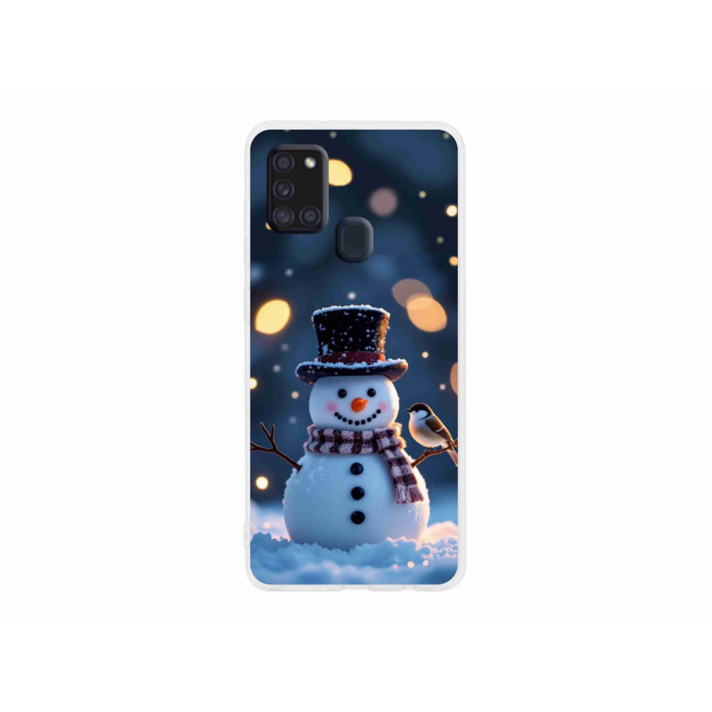 Gél borítás mmCase Samsung Galaxy A21s készülékhez - Karácsonyi hóember