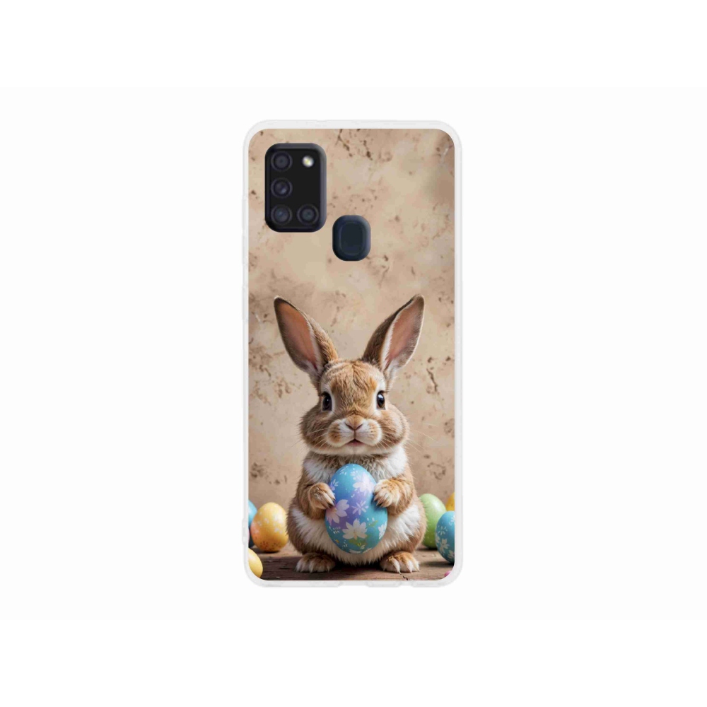 Gél borítás mmCase Samsung Galaxy A21s készülékhez - Húsvéti nyuszi
