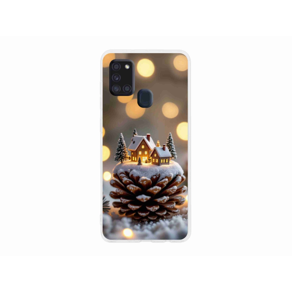 Gél borítás mmCase Samsung Galaxy A21s készülékhez - téli falu