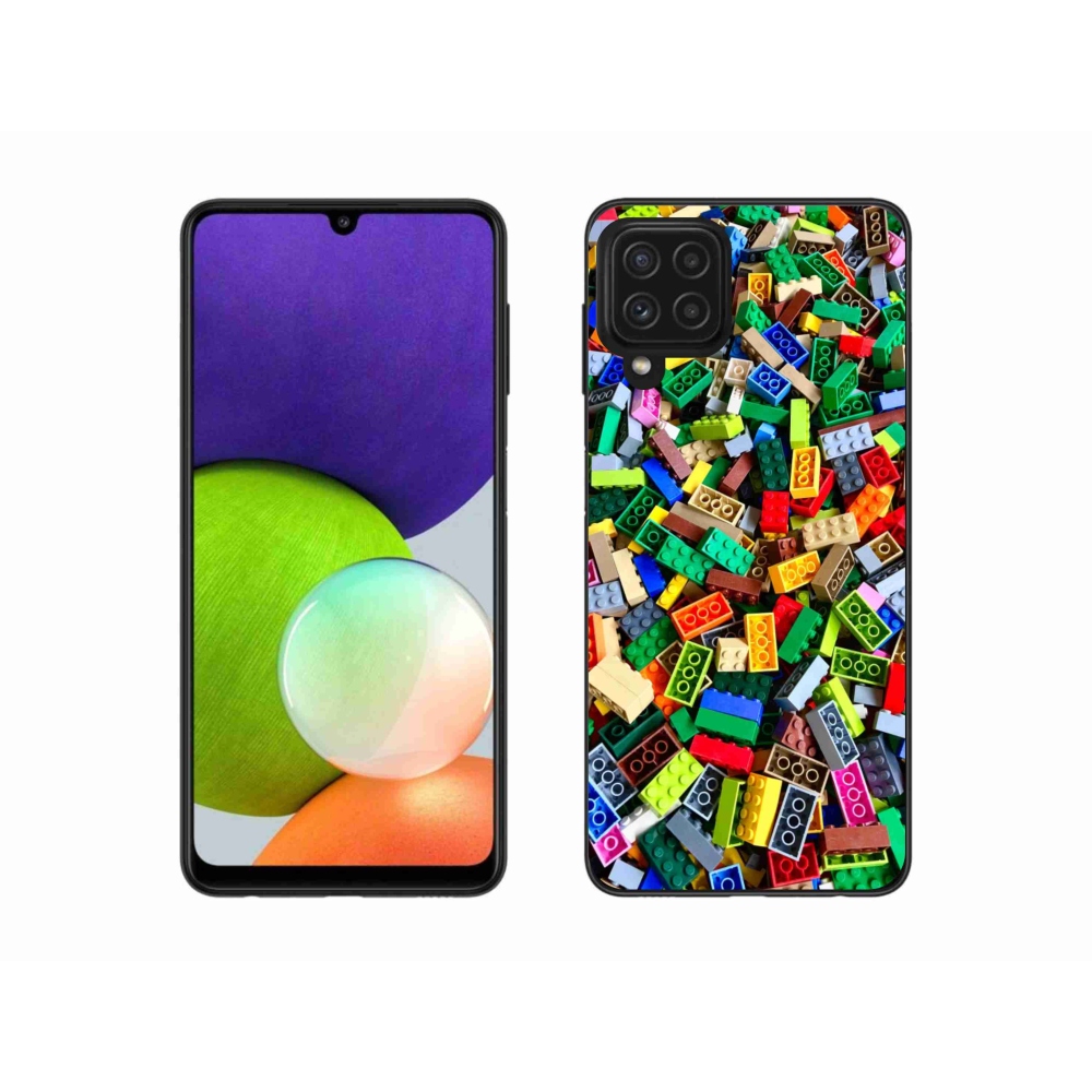 Gél borítás mmCase Samsung Galaxy A22 4G - színes építőkockák